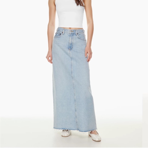 BNWT Hilla Agolde Maxi Denim Skirt size 27 - Picture 2 of 3